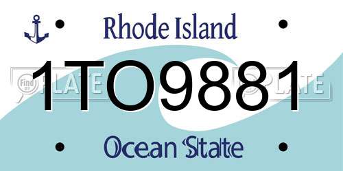 1TO9881 Rhode Island License Plate