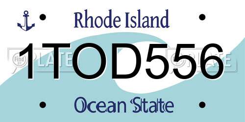 1TOD556 Rhode Island License Plate