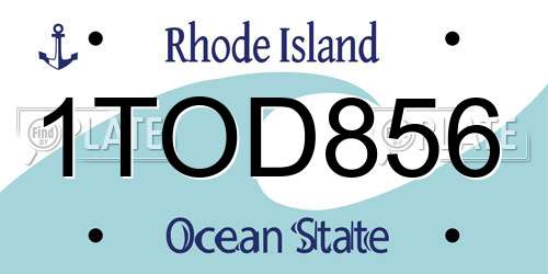 1TOD856 Rhode Island License Plate