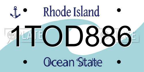 1TOD886 Rhode Island License Plate