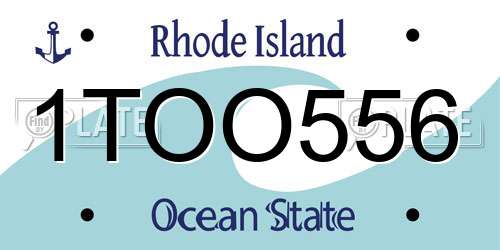 1TOO556 Rhode Island License Plate
