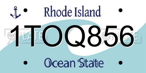 1TOQ856 Rhode Island License Plate