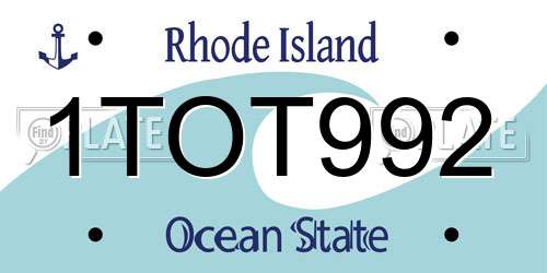 1TOT992 Rhode Island License Plate