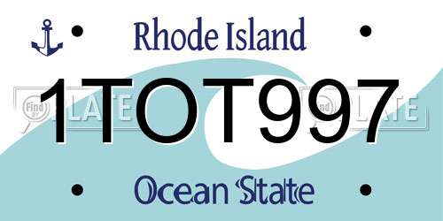 1TOT997 Rhode Island License Plate