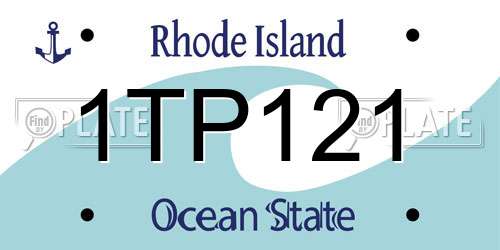 1TP121 Rhode Island License Plate