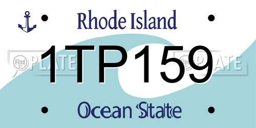 1TP159 Rhode Island License Plate