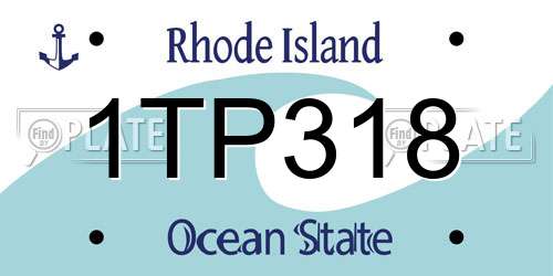1TP318 Rhode Island License Plate