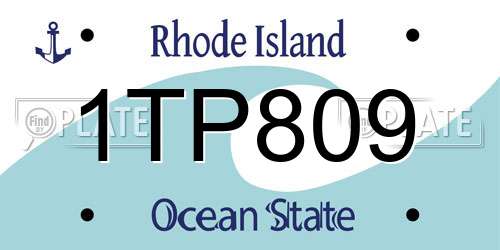 1TP809 Rhode Island License Plate