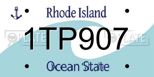 1TP907 Rhode Island License Plate