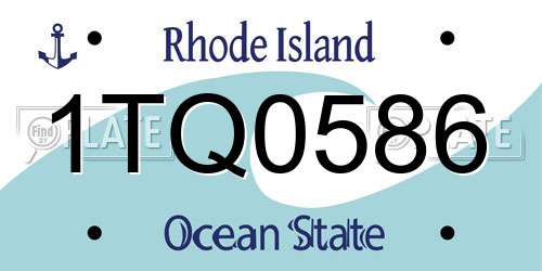 1TQ0586 Rhode Island License Plate