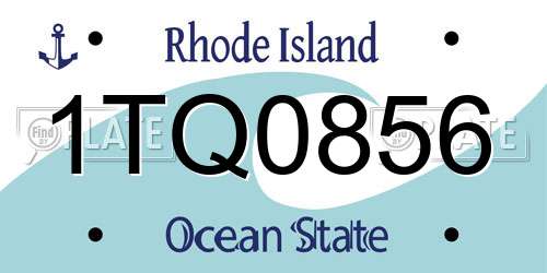 1TQ0856 Rhode Island License Plate