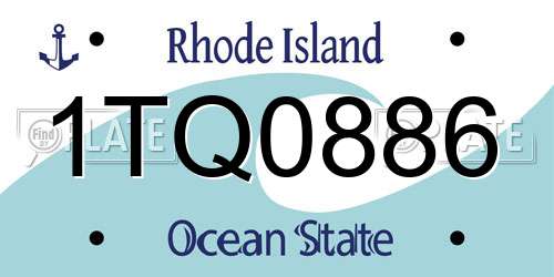 1TQ0886 Rhode Island License Plate