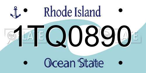1TQ0890 Rhode Island License Plate
