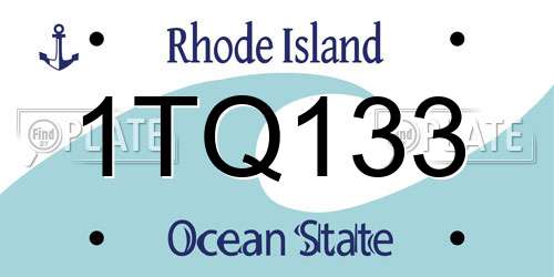 1TQ133 Rhode Island License Plate