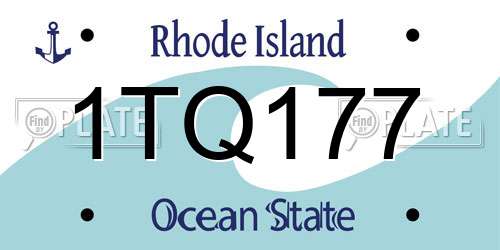 1TQ177 Rhode Island License Plate