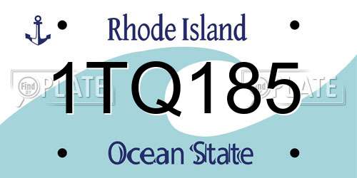 1TQ185 Rhode Island License Plate