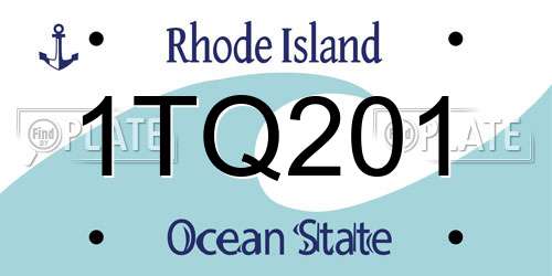 1TQ201 Rhode Island License Plate