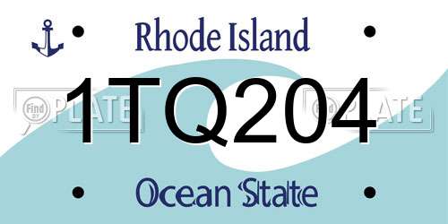 1TQ204 Rhode Island License Plate