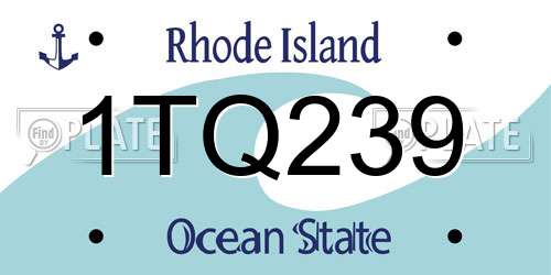 1TQ239 Rhode Island License Plate