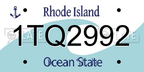 1TQ2992 Rhode Island License Plate