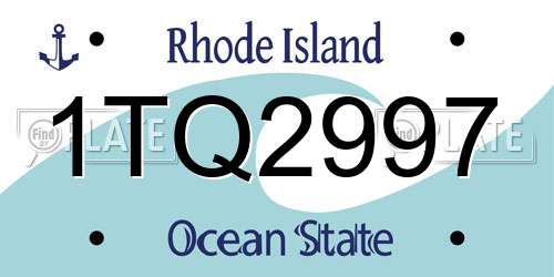 1TQ2997 Rhode Island License Plate