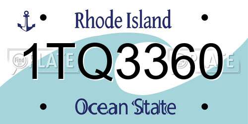 1TQ3360 Rhode Island License Plate