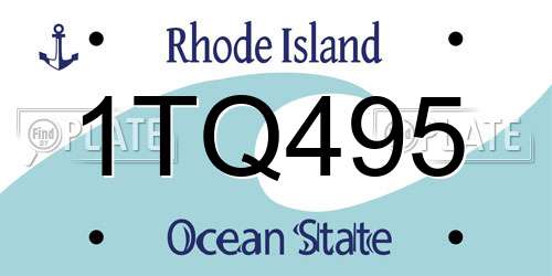 1TQ495 Rhode Island License Plate