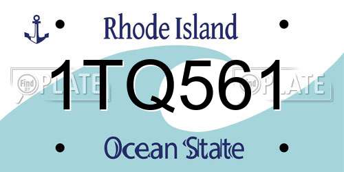 1TQ561 Rhode Island License Plate