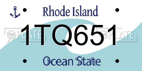 1TQ651 Rhode Island License Plate