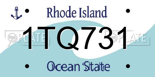 1TQ731 Rhode Island License Plate