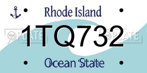 1TQ732 Rhode Island License Plate