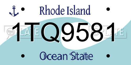 1TQ9581 Rhode Island License Plate