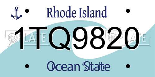 1TQ9820 Rhode Island License Plate