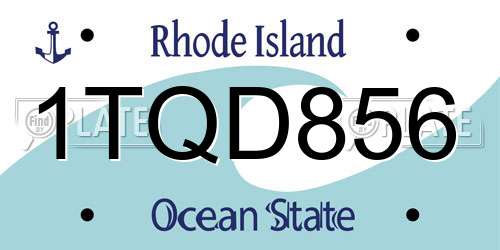 1TQD856 Rhode Island License Plate