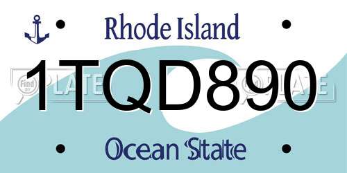 1TQD890 Rhode Island License Plate