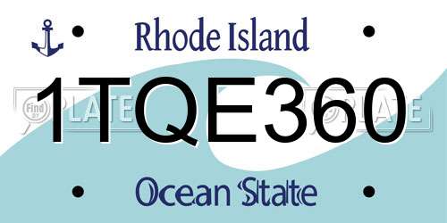 1TQE360 Rhode Island License Plate