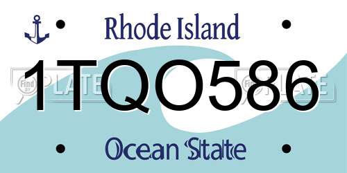 1TQO586 Rhode Island License Plate