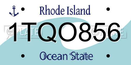 1TQO856 Rhode Island License Plate