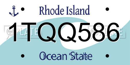 1TQQ586 Rhode Island License Plate