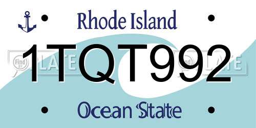 1TQT992 Rhode Island License Plate
