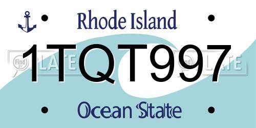 1TQT997 Rhode Island License Plate