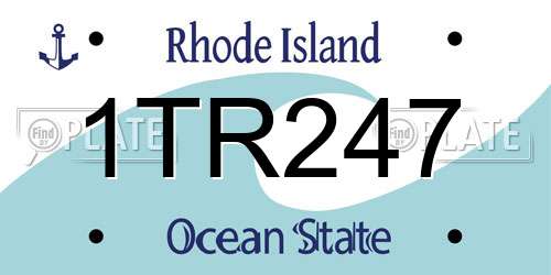1TR247 Rhode Island License Plate