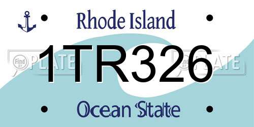 1TR326 Rhode Island License Plate