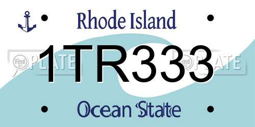 1TR333 Rhode Island License Plate