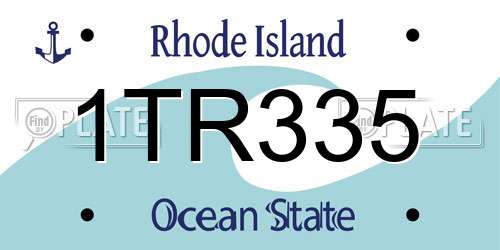 1TR335 Rhode Island License Plate