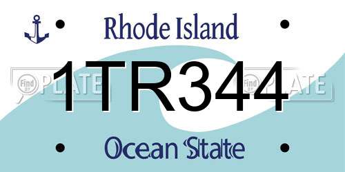 1TR344 Rhode Island License Plate