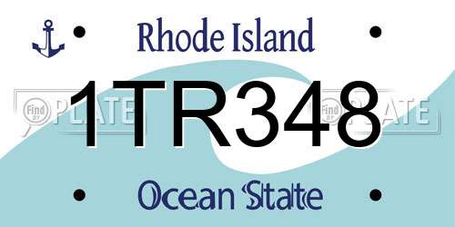 1TR348 Rhode Island License Plate