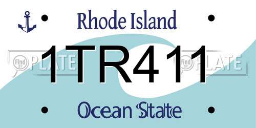 1TR411 Rhode Island License Plate