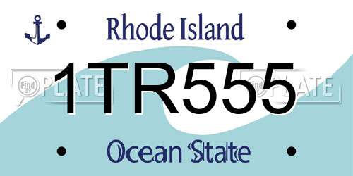 1TR555 Rhode Island License Plate