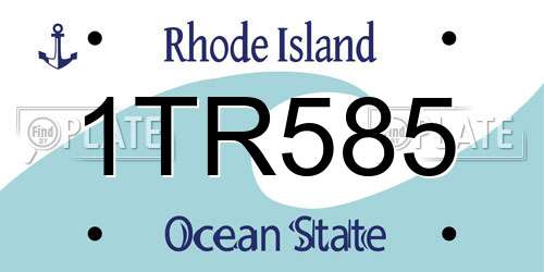 1TR585 Rhode Island License Plate